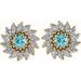 Round 7-Prong Halo-Style Earrings
