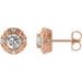 Round 4-Prong Halo-Style Earrings