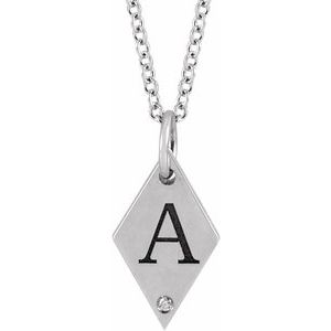 Engravable Rhombus Necklace or Pendant