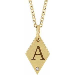 Engravable Rhombus Necklace or Pendant