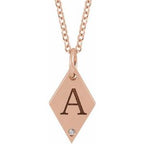 Engravable Rhombus Necklace or Pendant