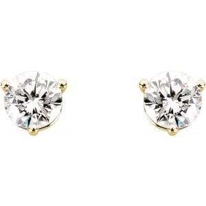 Round 3-Prong Cocktail-Style Stud Earrings