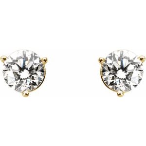 Round 3-Prong Cocktail-Style Stud Earrings