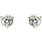 Round 3-Prong Cocktail-Style Stud Earrings