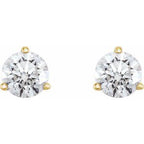 Round 3-Prong Cocktail-Style Stud Earrings