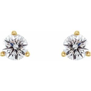 Round 3-Prong Cocktail-Style Stud Earrings