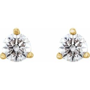 Round 3-Prong Cocktail-Style Stud Earrings