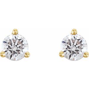 Round 3-Prong Cocktail-Style Stud Earrings