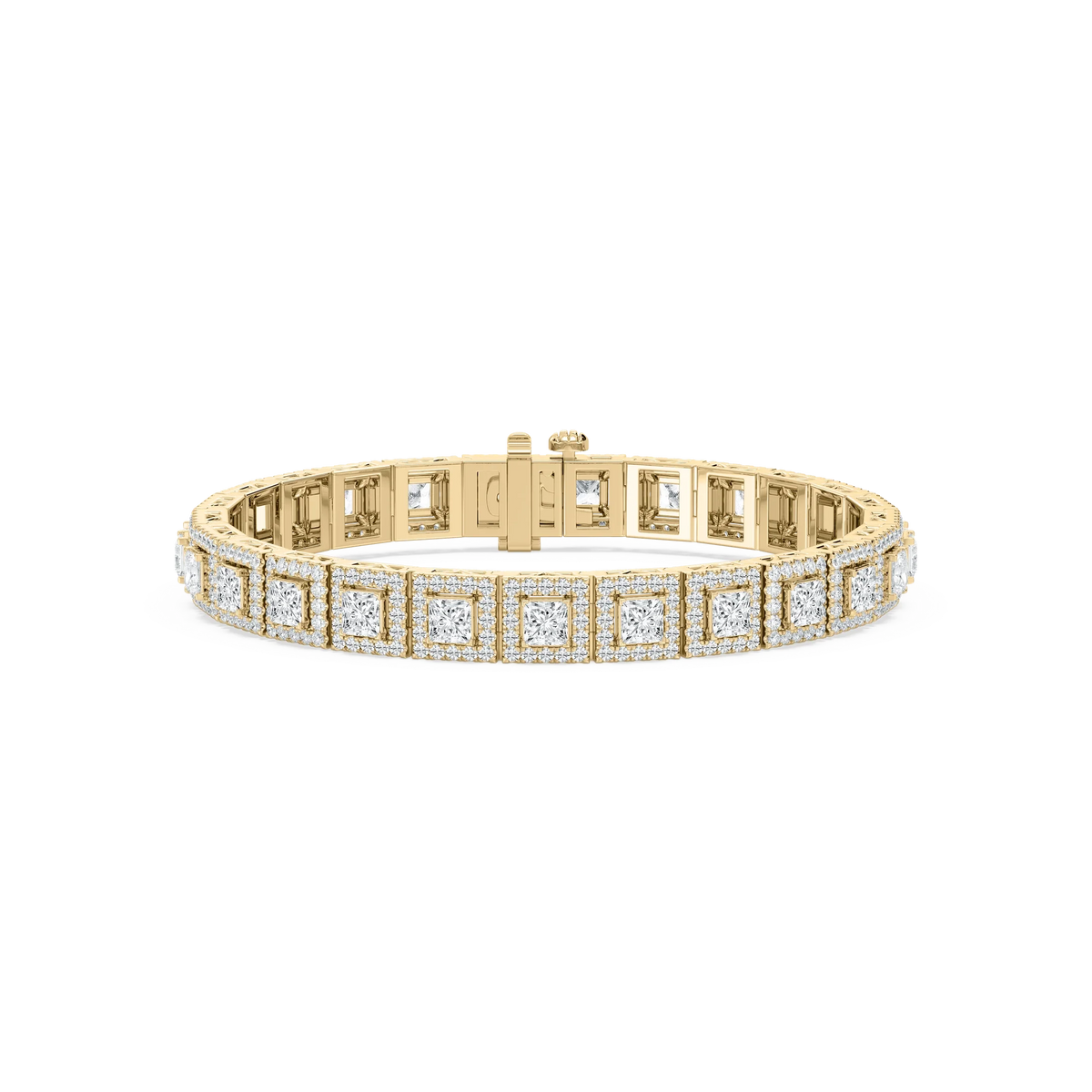 9 ⅞ ctw Round and Princess LGD Halo Tennis Bracelet - 7 Inches