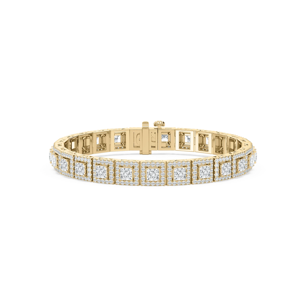 9 ⅞ ctw Round and Princess LGD Halo Tennis Bracelet - 7 Inches