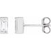Straight Baguette Bezel-Set Stud Earrings