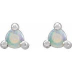 Round 3-Prong Rose-Cut Stud Earrings