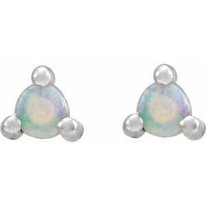 Round 3-Prong Rose-Cut Stud Earrings