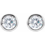 Solitaire Bezel-Set Stud Earrings