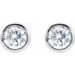 Solitaire Bezel-Set Stud Earrings