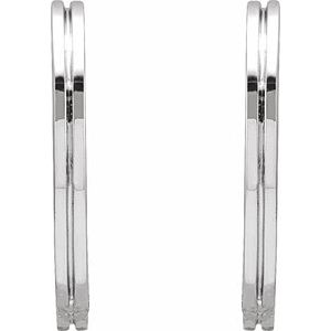 Grooved Huggie Hoop Earrings