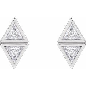 Two-Stone Bezel-Set Earrings
