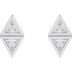 Two-Stone Bezel-Set Earrings