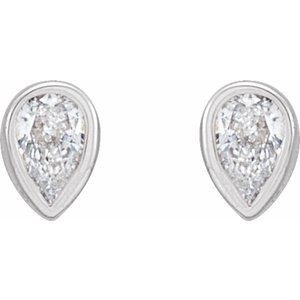 Pear Bezel-Set Stud Earrings