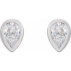 Pear Bezel-Set Stud Earrings