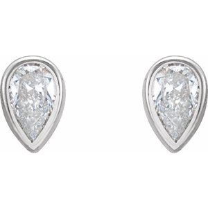 Pear Bezel-Set Stud Earrings