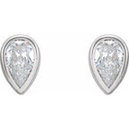 Pear Bezel-Set Stud Earrings