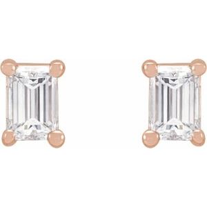 Straight Baguette 4-Prong Stud Earrings