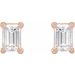 Straight Baguette 4-Prong Stud Earrings