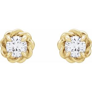 Round 4-Prong Claw Rope Stud Earrings