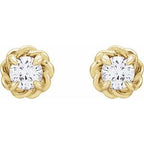 Round 4-Prong Claw Rope Stud Earrings