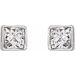 Square Bezel-Set Stud Earrings