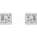 Square Bezel-Set Stud Earrings