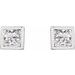 Square Bezel-Set Stud Earrings