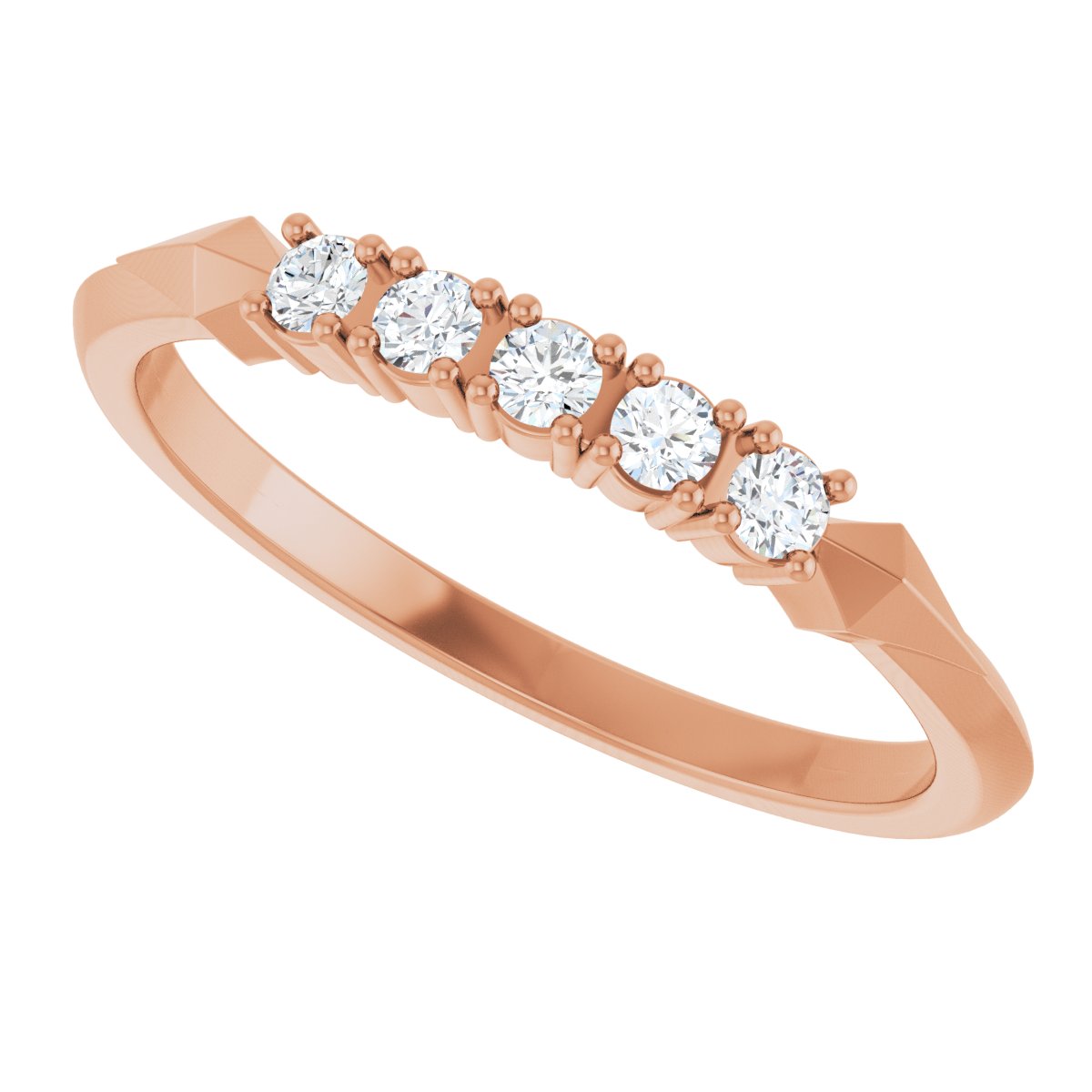 Geometric Five-Stone Anniversary Band