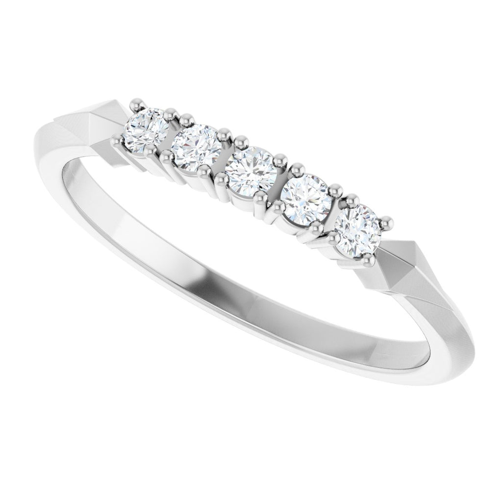 Geometric Five-Stone Anniversary Band