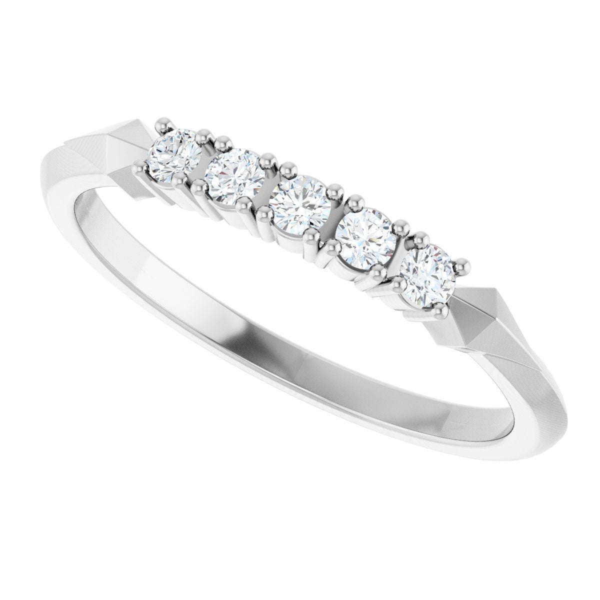 Geometric Five-Stone Anniversary Band