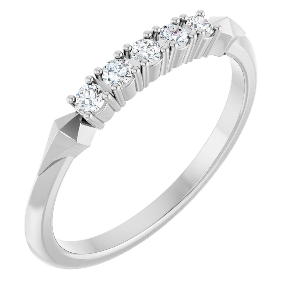 Geometric Five-Stone Anniversary Band