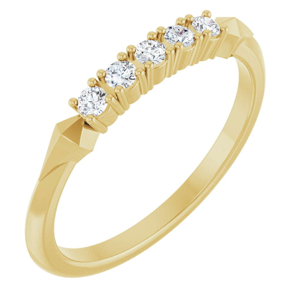 Geometric Five-Stone Anniversary Band
