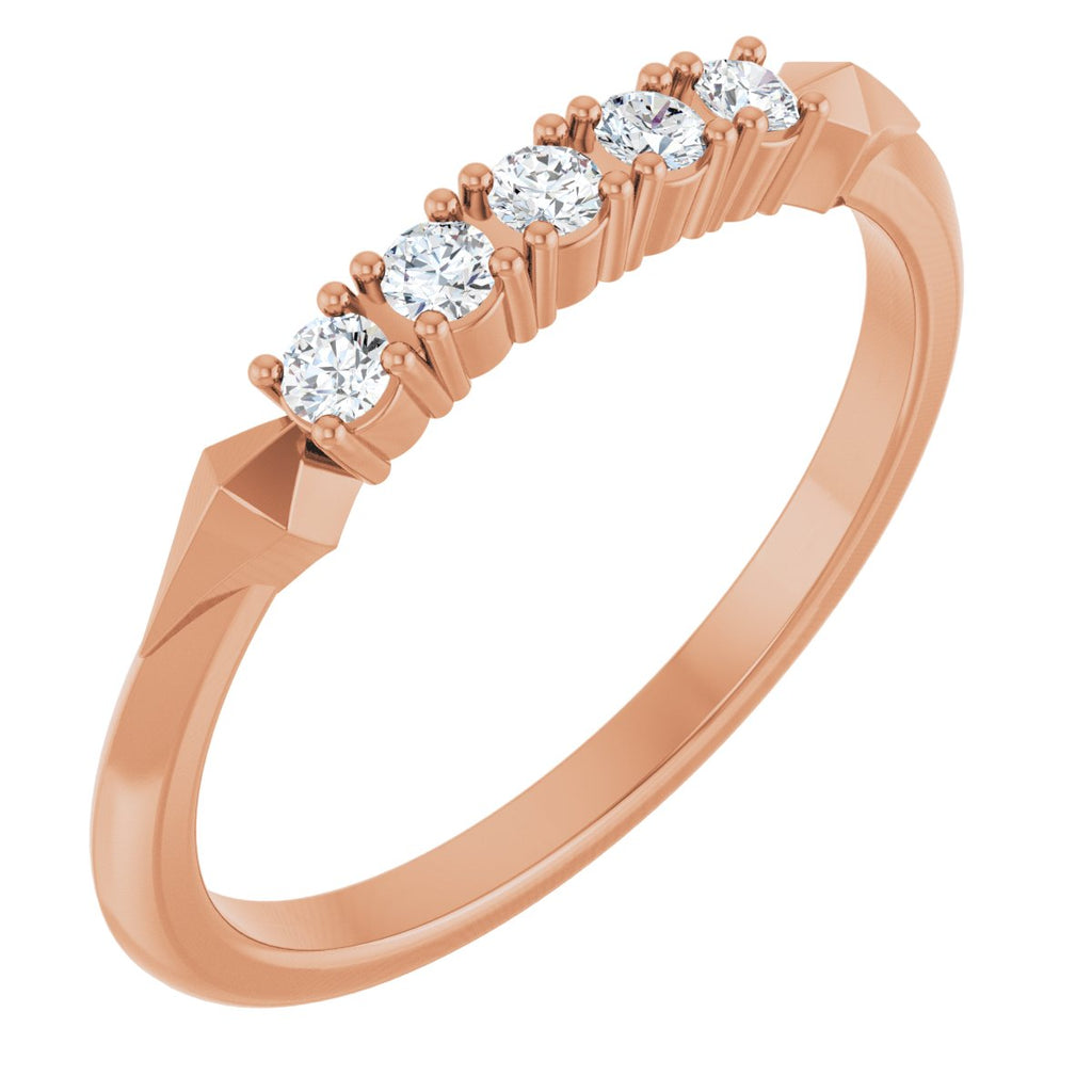 Geometric Five-Stone Anniversary Band