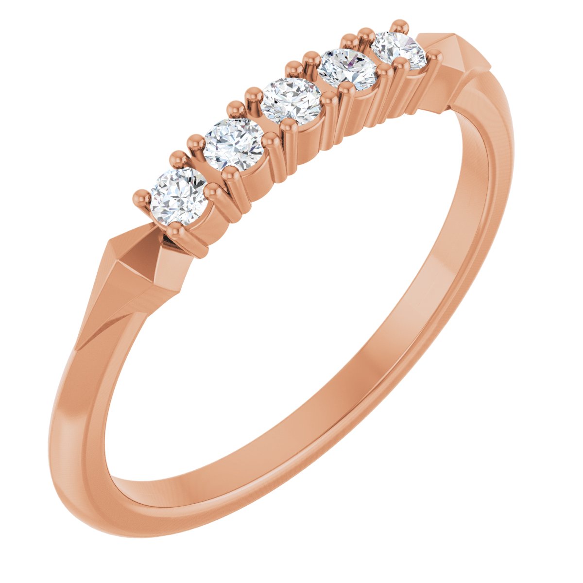Geometric Five-Stone Anniversary Band