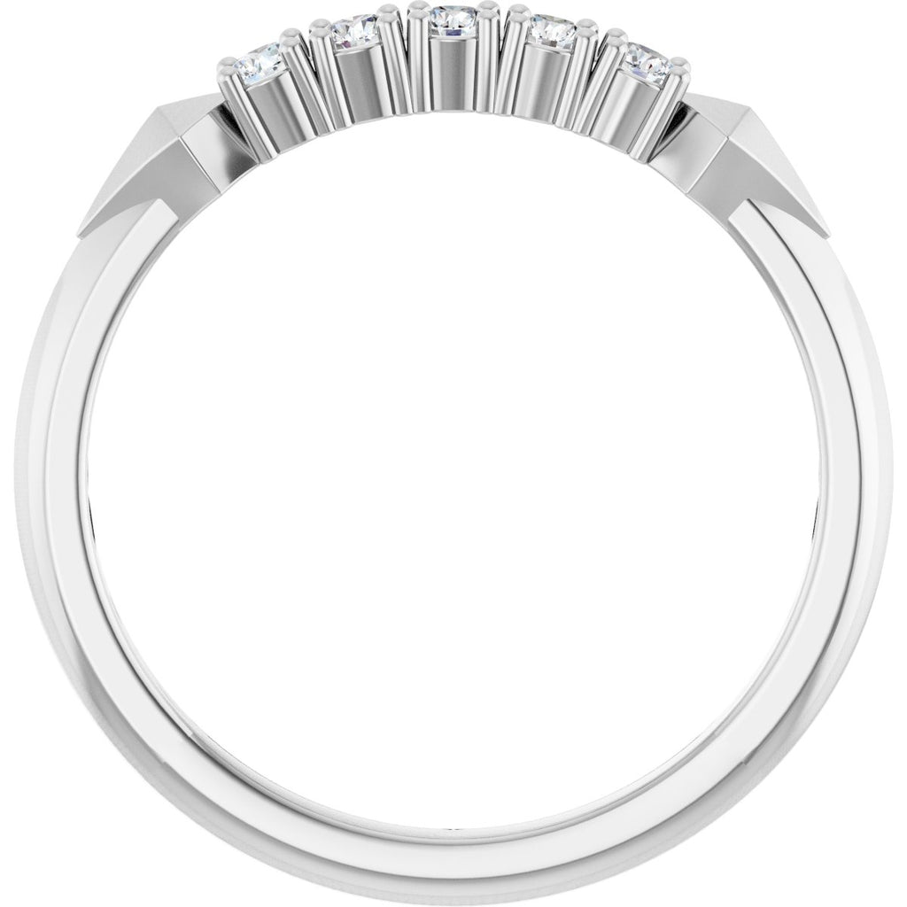 Geometric Five-Stone Anniversary Band