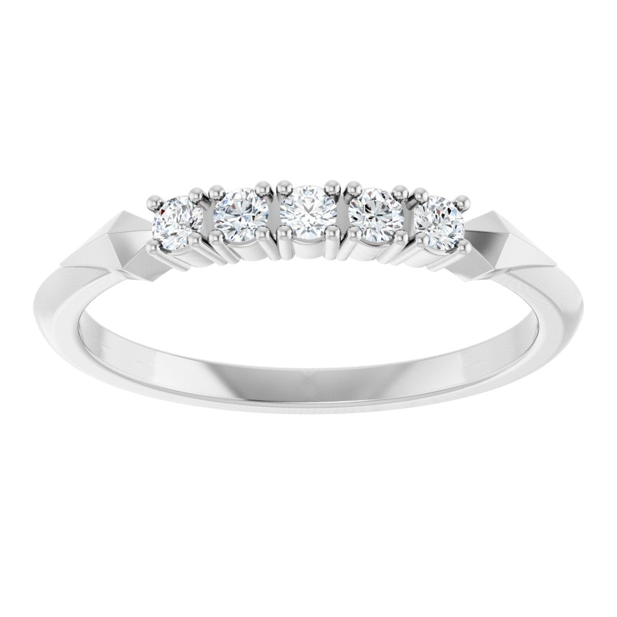 Geometric Five-Stone Anniversary Band