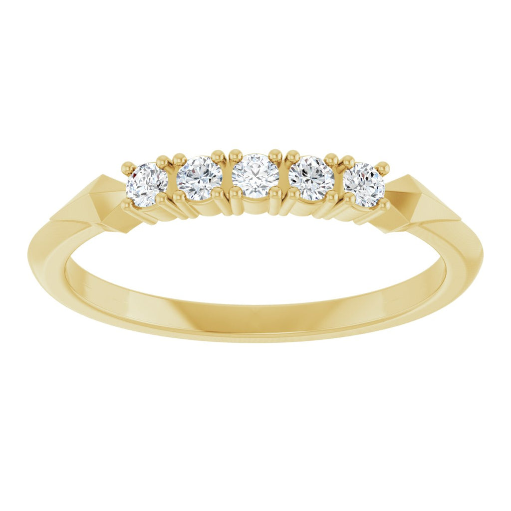 Geometric Five-Stone Anniversary Band