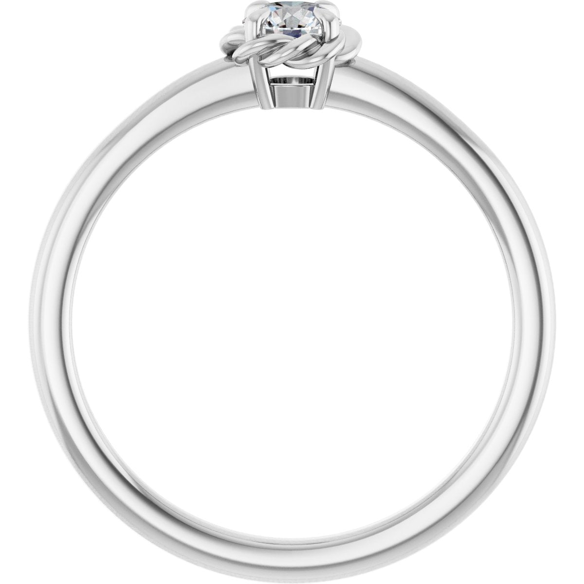 Claw-Prong Rope Solitaire Ring