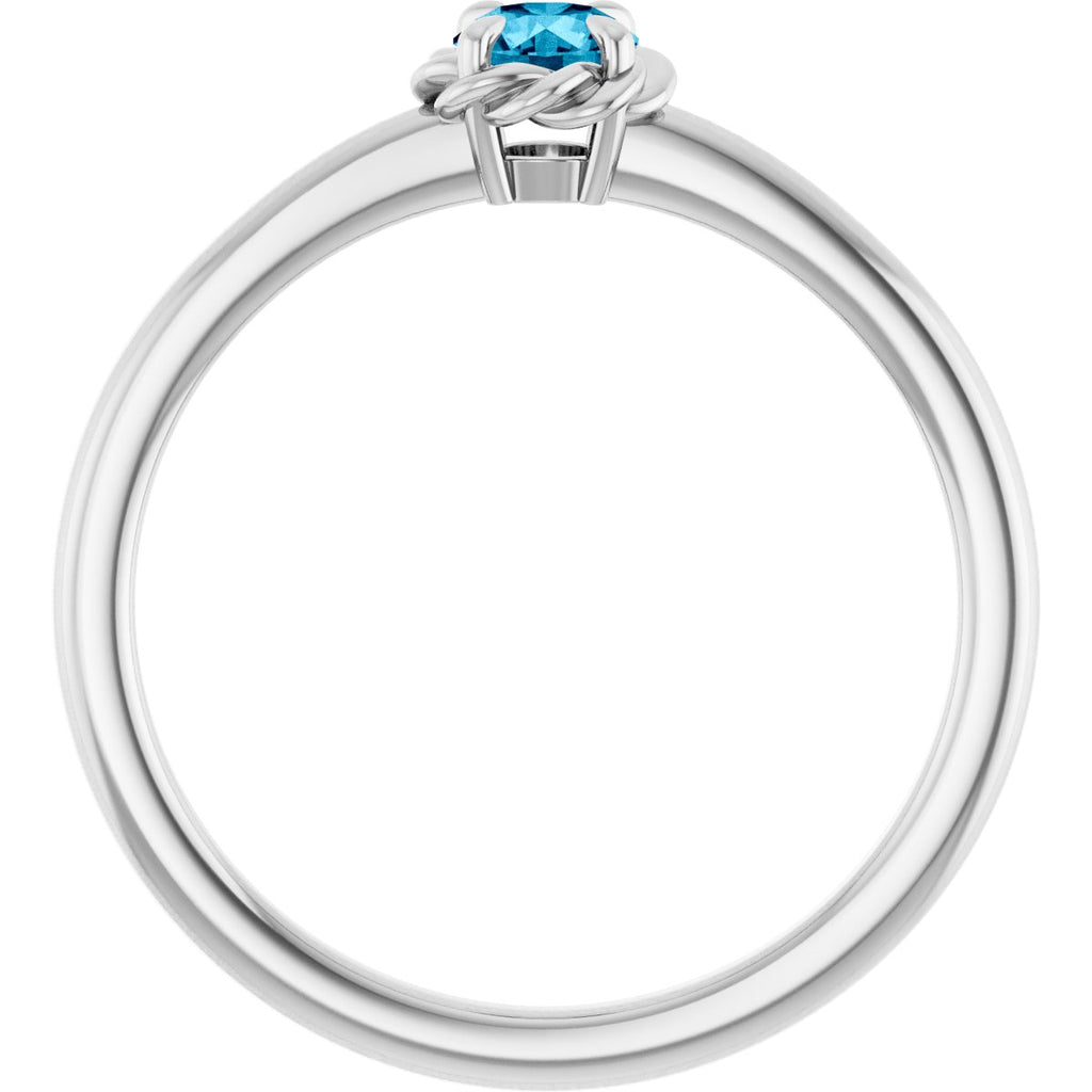 Claw-Prong Rope Solitaire Ring