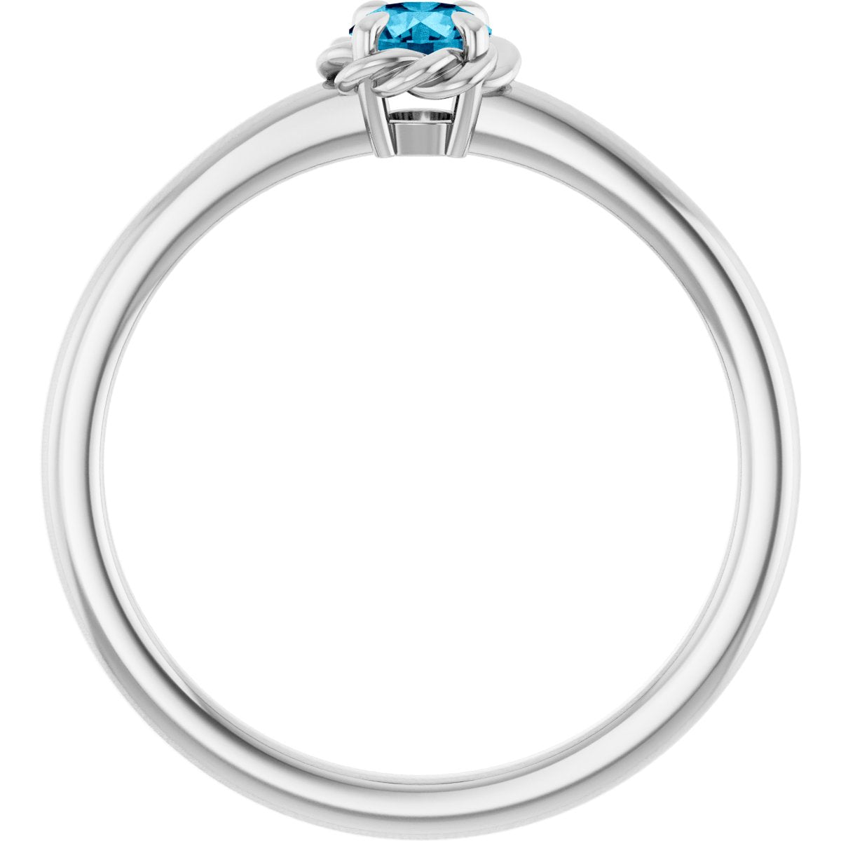 Claw-Prong Rope Solitaire Ring