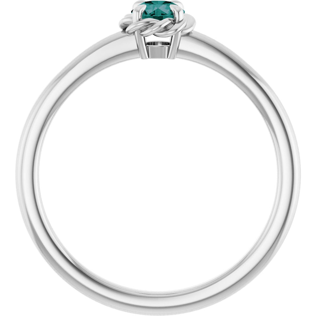 Claw-Prong Rope Solitaire Ring