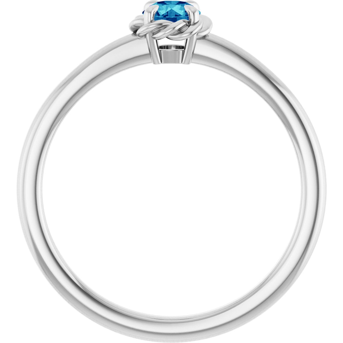 Claw-Prong Rope Solitaire Ring