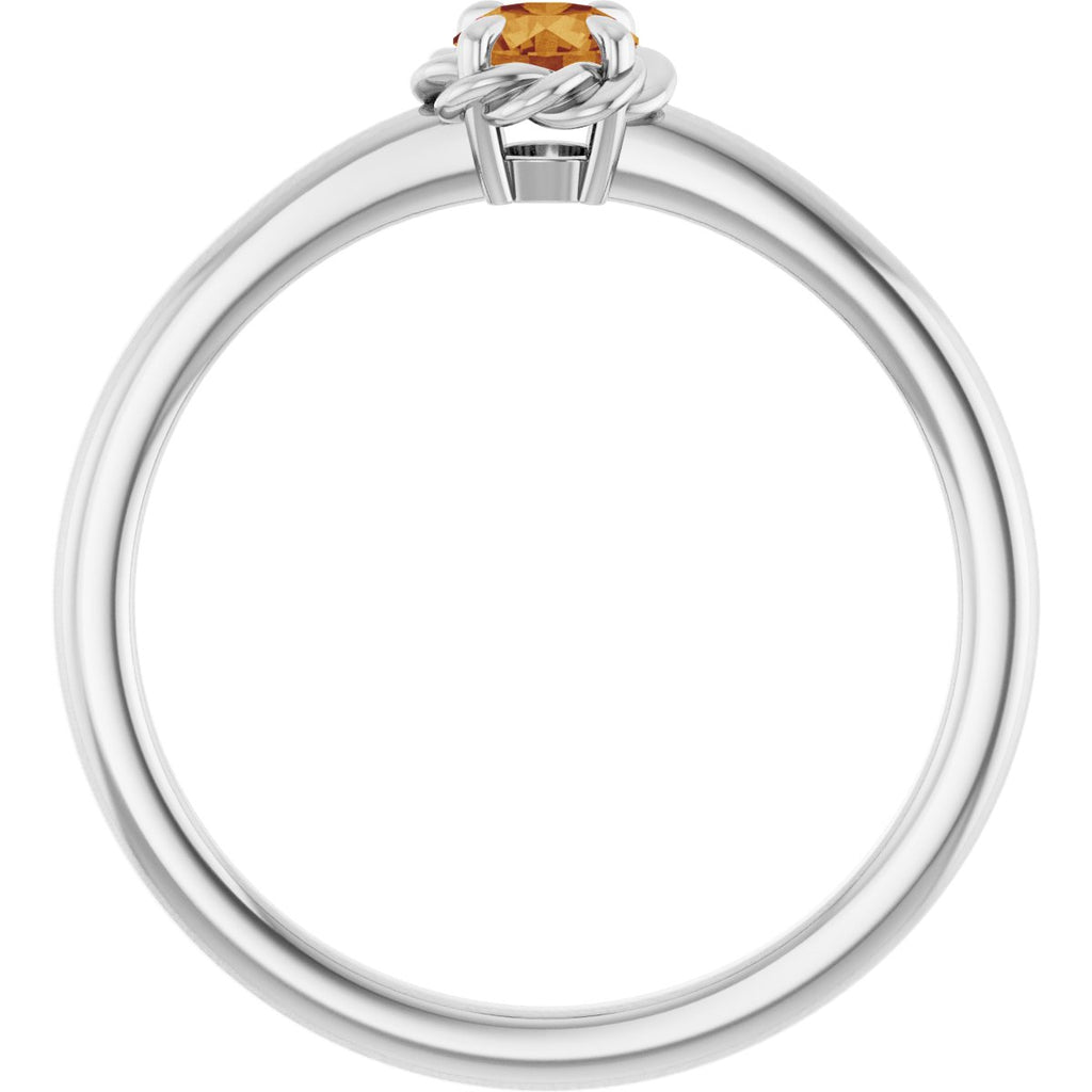 Claw-Prong Rope Solitaire Ring