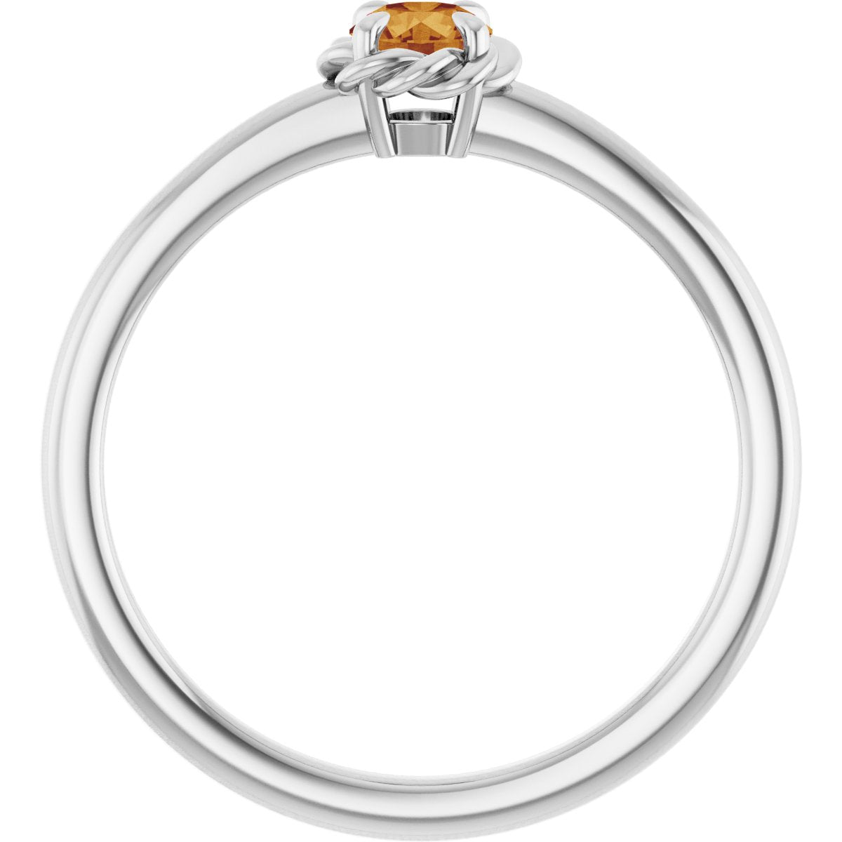 Claw-Prong Rope Solitaire Ring